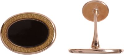 Barneys New York Rose Gold & Enamel Oval Cufflinks