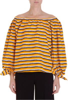Yves Saint Laurent Printed Peasant Blouse