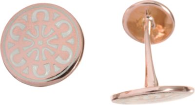 Barneys New York Rose Gold & Enamel Pattern Cufflinks