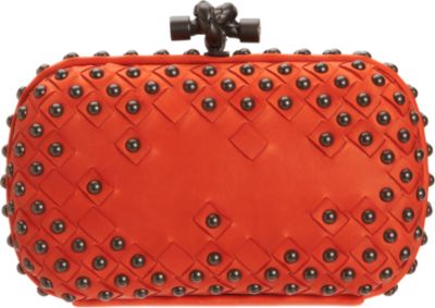 Bottega Veneta Waxy Knot Studded Clutch