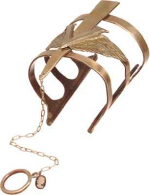 Julie Wolfe Brass & Silver Victory Wing Cuff with Ring