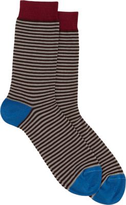 Barneys New York - Contrast Stripe Sock