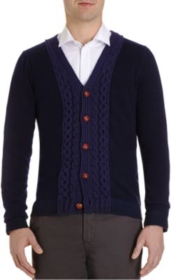 Wendi Reed Contrast Knit Panel Cardigan
