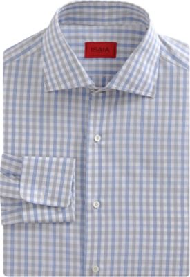 Isaia Check Dress Shirt
