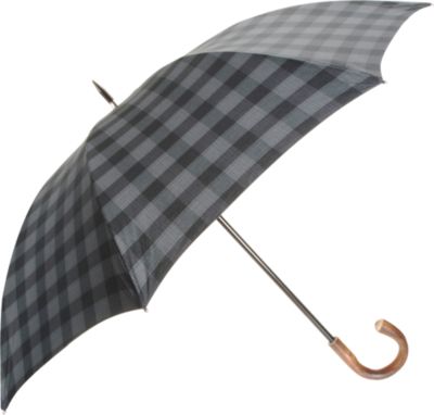Barneys New York Plaid Stick Umbrella