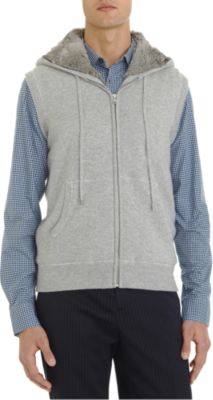 Michael Kors Fur Lined Hoodie Vest