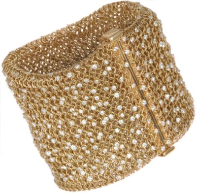 Sidney Garber Woven Gold & Diamond Bracelet