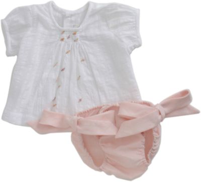 Poeme & Poesie Smocked Top & Ruffle Bloomer Set