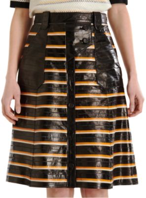 Proenza Schouler Eel Stripe A-Line Skirt