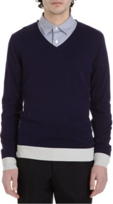 Agnes B. x Barneys New York Banded V-Neck Sweater