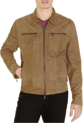 John Varvatos Star USA Leather Sleeve Jacket