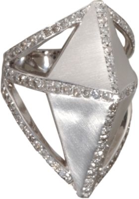 Deborah Pagani White Gold & Grey Diamond Pyramid Ring