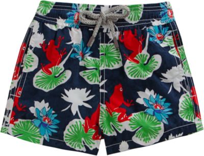 Vilebrequin Frog and Lily Pad Print Swim Trunk