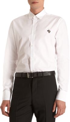 Yves Saint Laurent Leopard Logo Dress Shirt