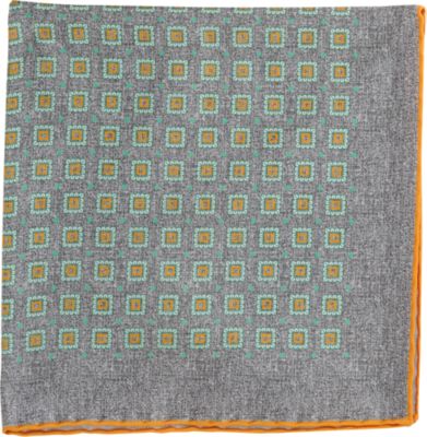 Kiton Geometric Floral Pocket Square