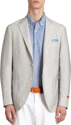 Isaia Two-Button Seersucker Sport Jacket