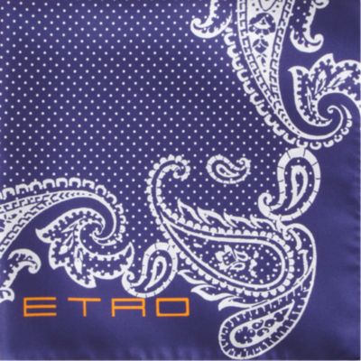 Etro Polka Dot Paisley Pocket Square