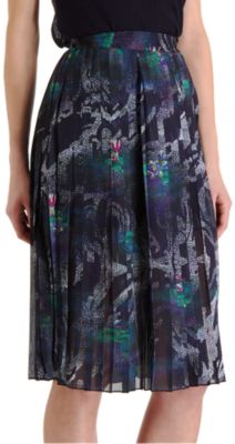 Timo Weiland Lilly Pad Print Pleated Skirt