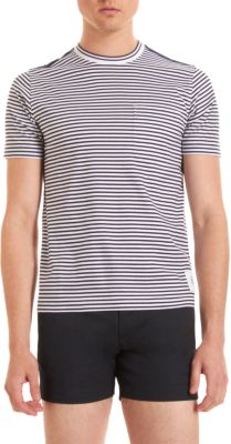 Black Fleece Horizontal Stripe Crewneck Tee