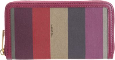 Fendi Pequin Stripe Chameleon Zip Around Wallet