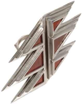Pamela Love Silver & Red Jasper Double Mountain Ring