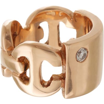 HOORSENBUHS Rose Gold Plate Ring with Diamond Kiss