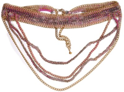 Alyssa Norton Silk, Lace & Chain Choker