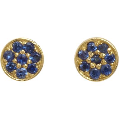 Jennifer Meyer Blue Sapphire Circle Stud Earrings