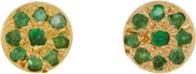 Jennifer Meyer - Emerald Circle Stud Earrings