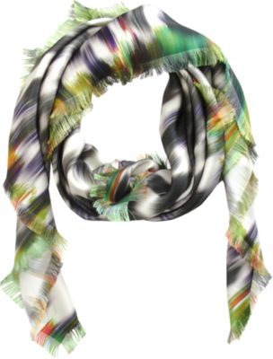 David Szeto Blurred Cherry Blossom Square Scarf
