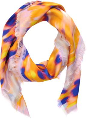 David Szeto Blurred Cherry Blossom Square Scarf