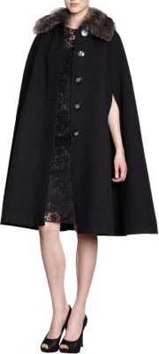 Dolce & Gabbana - Fur Collar Four-Button Cape