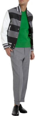 Thom Grey. - Striped Letterman Jacket