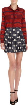 Sea - Floral and Dot Pleated Skirt