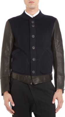 The Soloist - Leather Sleeve Baseball Jacket