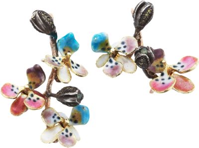 Sevan Bicakci - Yellow & Green Diamond Flower Earrings