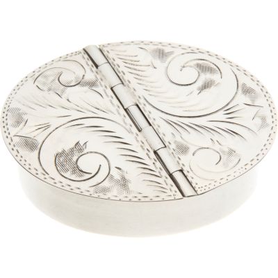 Ari D. Norman Engraved Oval Double Pillbox