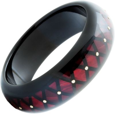 Mark Davis - Marbled Bakelite Lattice Bangle with Diamonds