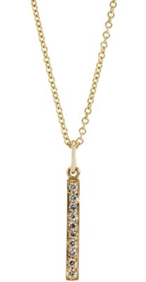 Jennifer Meyer - Diamond Mini Vertical Stick Pendant Necklace