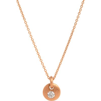 Linda Lee Johnson Diamond & Rose Gold La Poche Chouette Necklace