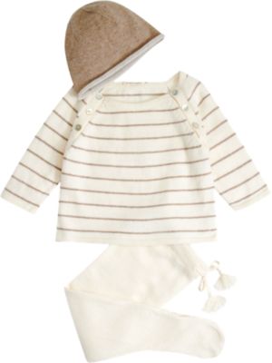 Tane Organics Cream 2 Piece Sweater & Hat Set