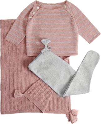Tane Organics Pink 2 Piece Sweater & Blanket Set
