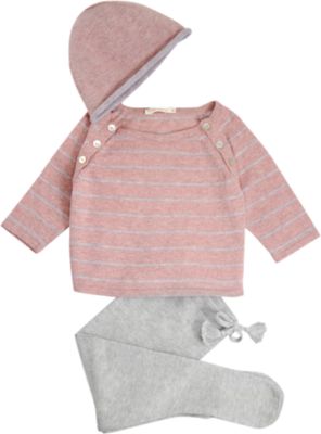 Tane Organics Pink 2 Piece Sweater & Hat Set