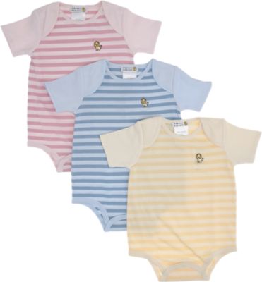 Barneys New York Short Sleeve Stripe Bodysuits