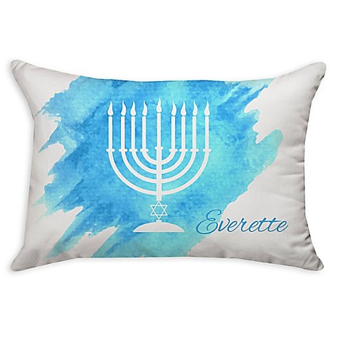 Menorah Oblong Throw Pillow in Blue - Bed Bath & Beyond