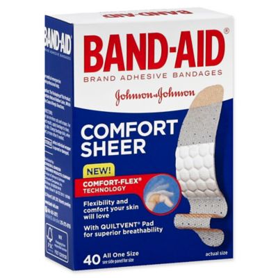 Band-Aid Brand Adhesive Bandages Sheer, All One Size, 40 Count