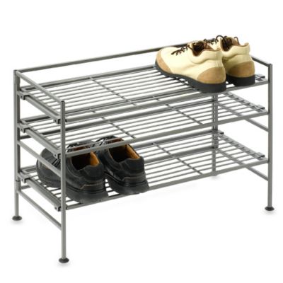 shoe shelf stylish and sturdy this 3 tier iron stackable shoe ...