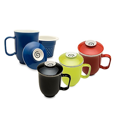 The Tea Spot 16-Ounce Ceramic Tea Mug with Infuser and Lid