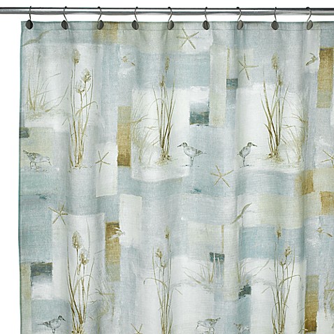 Avanti Blue Waters Fabric Shower Curtain - Bed Bath & Beyond