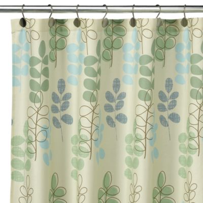 Loft Style® Botanical Leaf Fabric Shower Curtain, 100% Cotton - Bed ...
